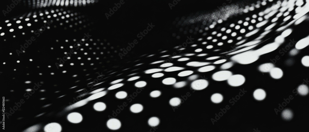 Poster Sharp dot texture overlay creating a defined pattern on a black background