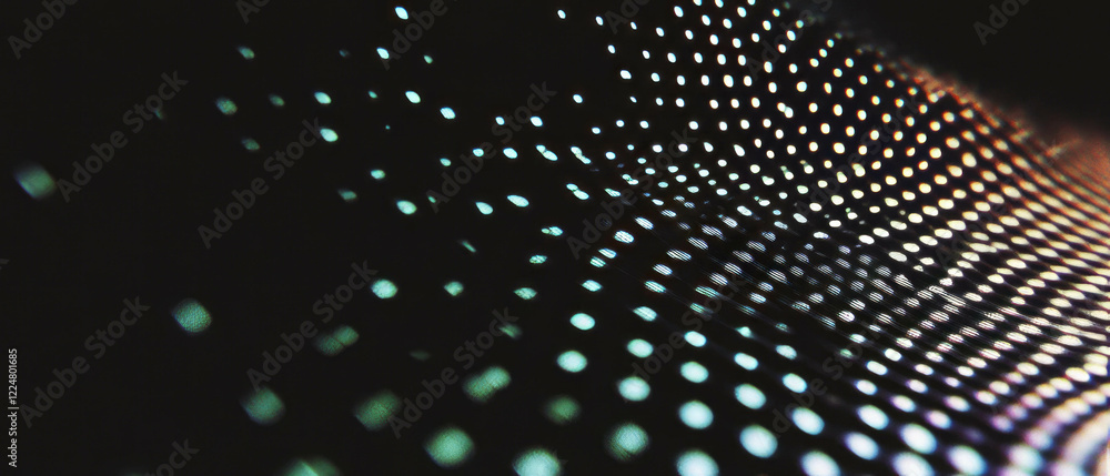 Aufkleber Overlay texture with sharp dots on a black background creating defined patterns