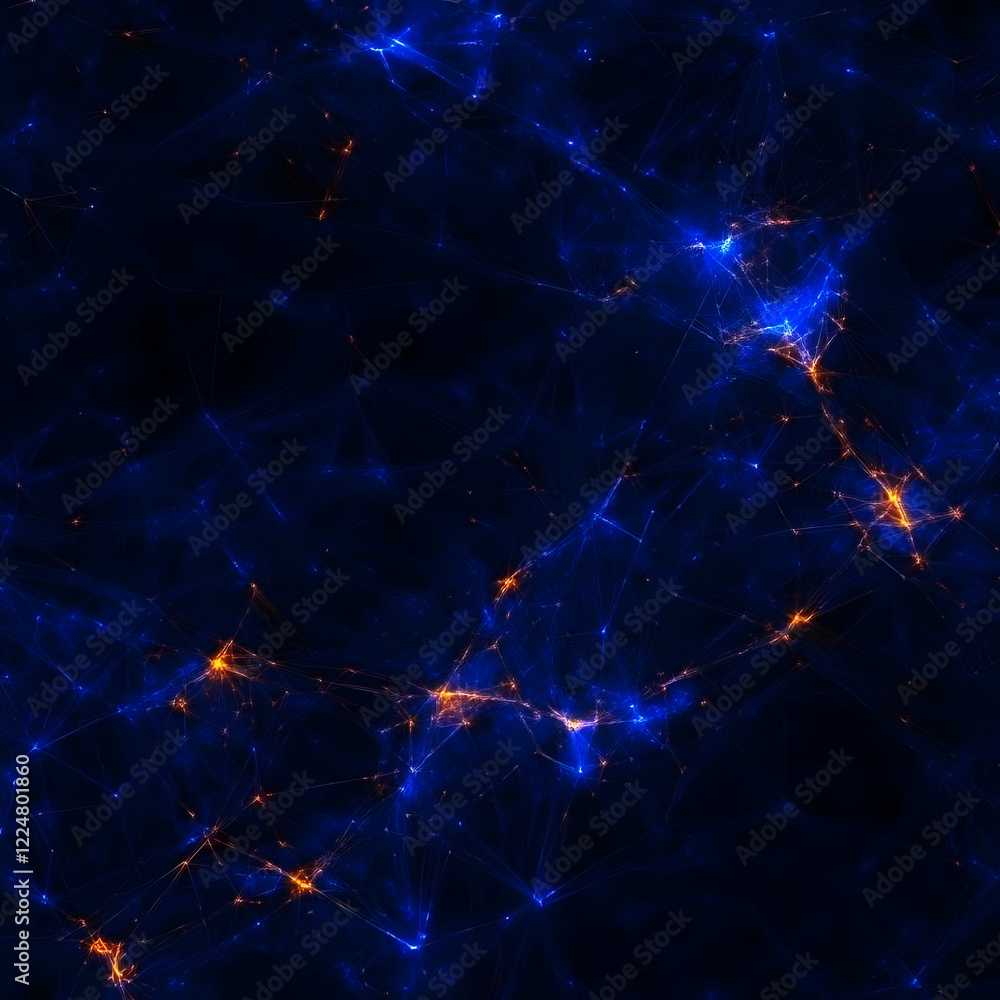 Poster abstract background creates a dynamic network of interconnected lines and glowing nodes dynamically.