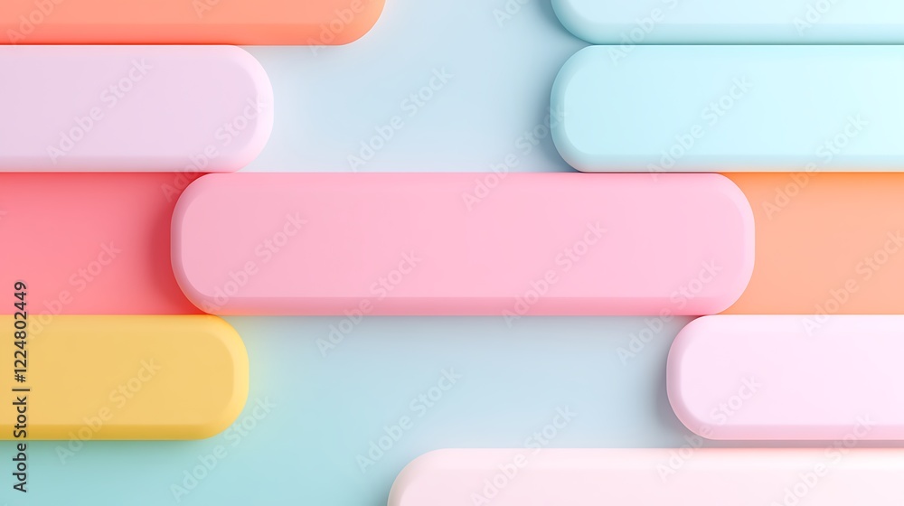 Poster abstract pastel colored shapes in a modern minimalist design with soft gradients and smooth textures