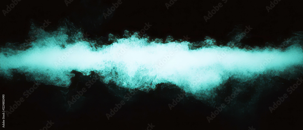 Poster overlay texture featuring dust motes with soft light leaks against a retro black background