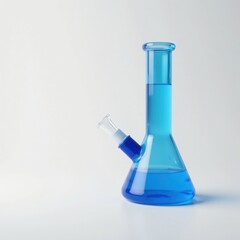 The blue bong on a white background with a subtle gradient effect, color, herb, gradient