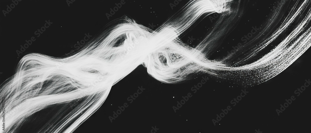 Poster Overlay texture of dusty streaks and lines on a black background for creative messaging