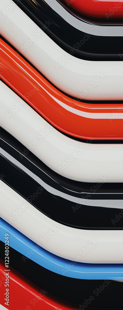 Poster abstract stripes and curves: a mesmerizing abstract pattern created by layered colorful lines and cu
