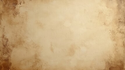 Fototapeta premium Vintage texture background resembling cardboard tones, featuring cream paper with old grunge retro rustic aesthetics for wall interiors. The surface appears like brown concrete mock parchment