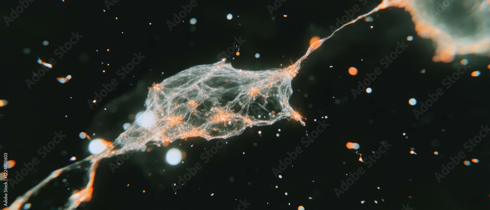 Poster exploration of microscopic textures revealing intricate spark details against a black background