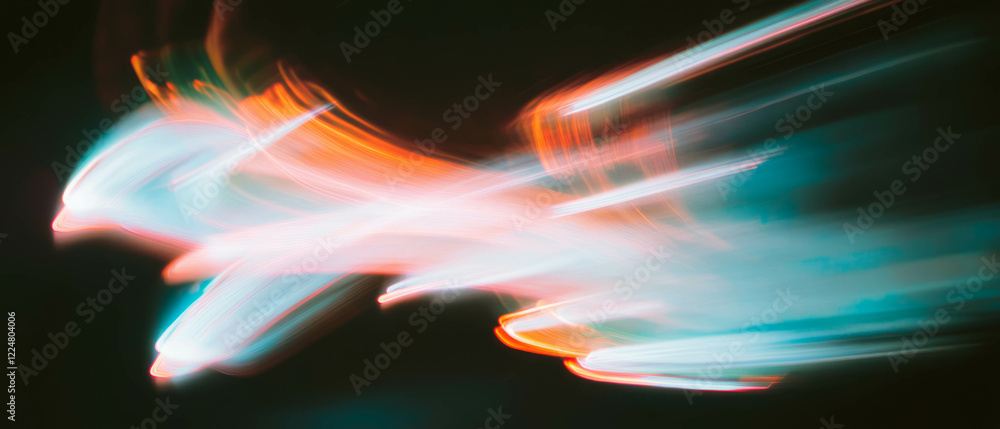 Aufkleber Dynamic display of fast-moving dancing sparks against a dark backdrop