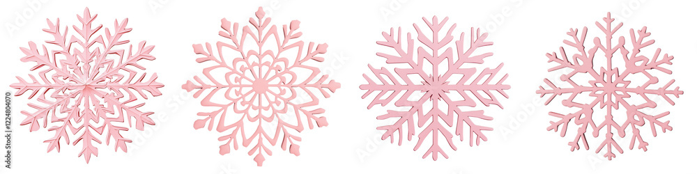 Poster delicate and intricate snowflake patterns sparkling and glistening against a serene winter wonderlan