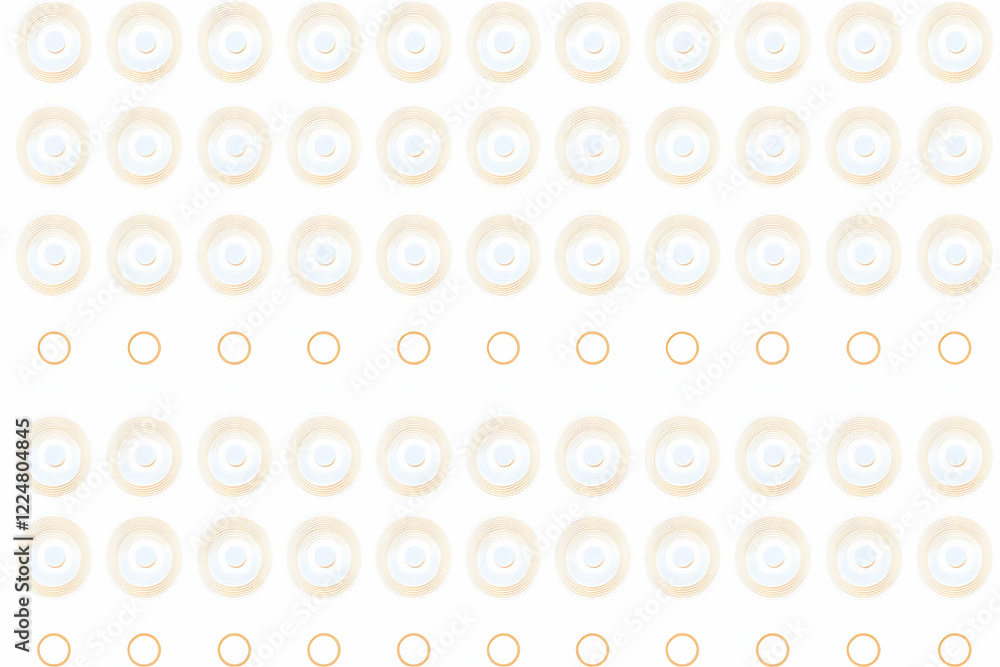 Poster abstract background with concentric circles and rings seamlessly repeating pattern on white backgrou