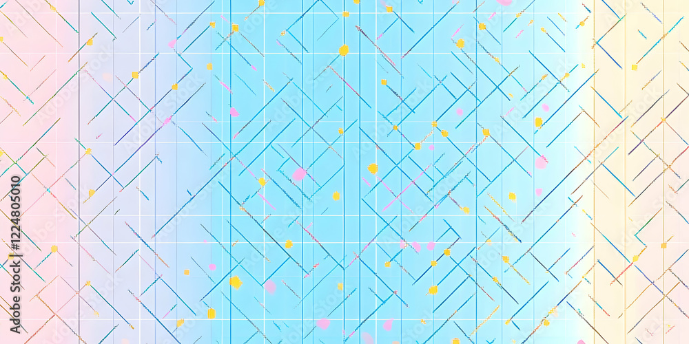 Aufkleber abstract pastel grid background displays intersecting lines and colorful dots creating a dynamic vis