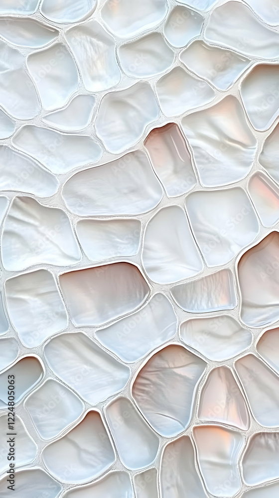 Poster white and pink abstract mosaic tile pattern background texture creates visual depth and interest.