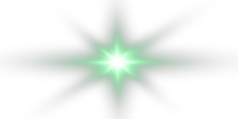 bright starburst with glowing green rays and magical flare ideal for PNG overlays, light effects, or fantasy spotlight visuals with radiant shine.