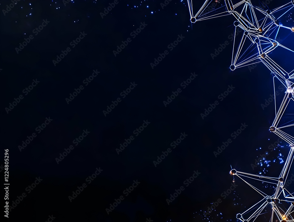 Aufkleber abstract background with futuristic network connection and glowing particles creates modern technolo