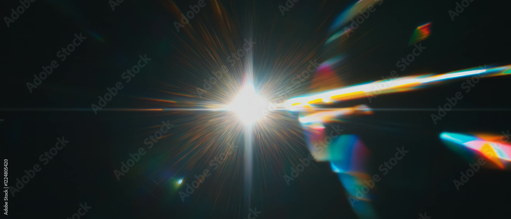 Aufkleber film overlay texture with light reflections creating an atmospheric effect on dark background