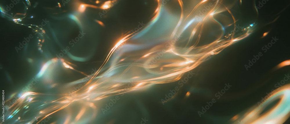 Aufkleber Dynamic light streaks and flares create a captivating overlay effect on a dark background