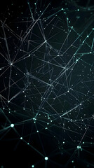 Abstract Background Shows Interconnected Network Nodes with Glowing Lines and Dots Seamlessly.