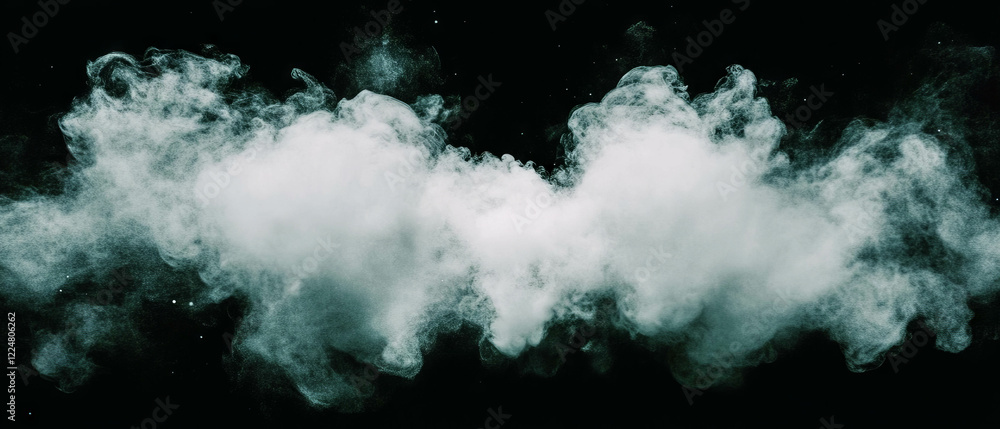Poster Fine dust particles create a textured overlay on a dark background with an empty center space