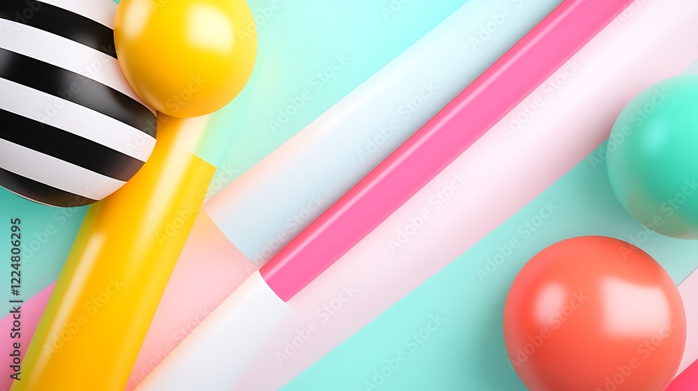 Poster colorful abstract background with geometric shapes and playful patterns for creative designs and pro