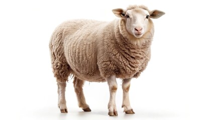 Domestic Sheep, Ovine, White Background