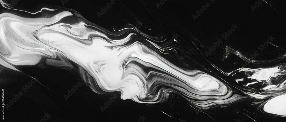 Poster Exploring fractal textures with organic forms and abstract patterns on a black background