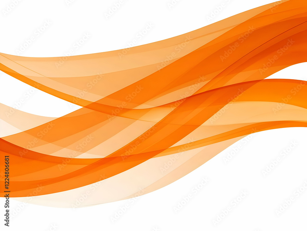 Poster abstract orange waves flow gracefully across a white background, creating a dynamic and vibrant desi