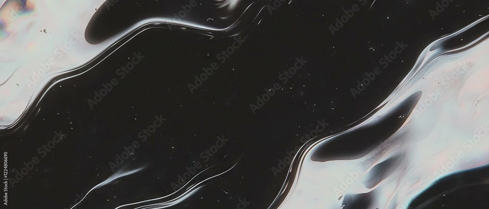 Poster fractal overlays with abstract shapes and organic forms on a black background