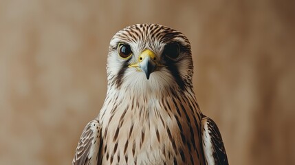 Naklejka premium Majestic Falcon Portrait A Close Up of a Wild Bird of Prey