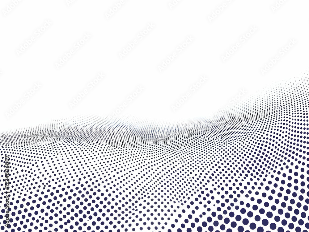 Poster abstract background forms a wavy surface with dots pattern smoothly and elegantly