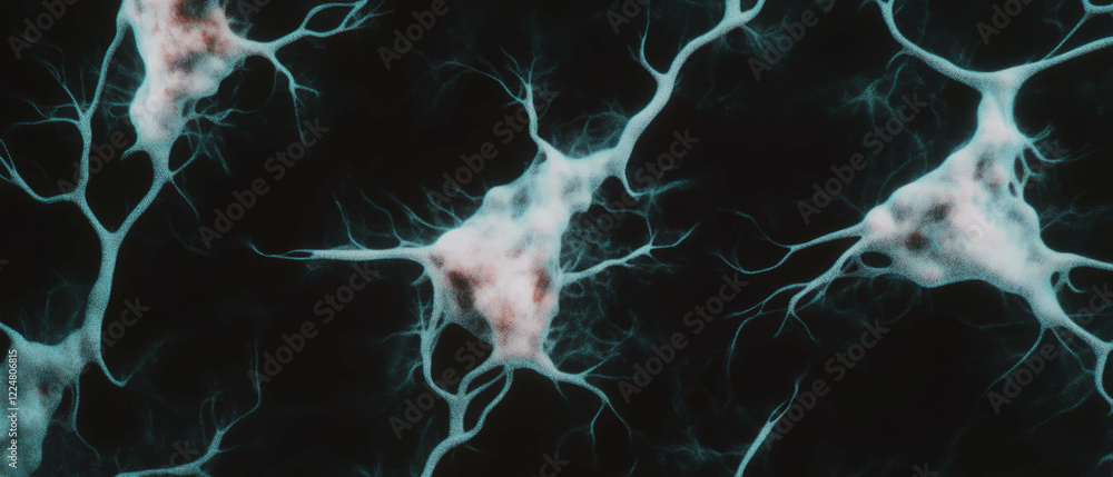 Aufkleber Fractal texture with branching structures resembling tree patterns against a dark background