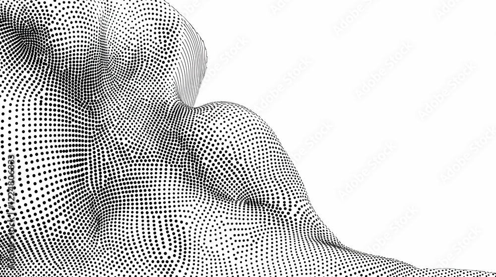 Poster abstract dotted landscape forms a dynamic pattern with subtle elegance and modern aesthetics.