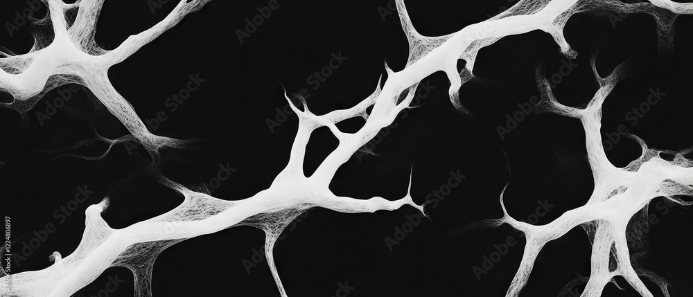 Aufkleber Fractal overlay texture displaying intricate branching structures on a dark background
