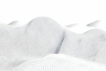 Abstract 3D Dotted Landscape Forms a Rolling Terrain with Intricate Patterns
