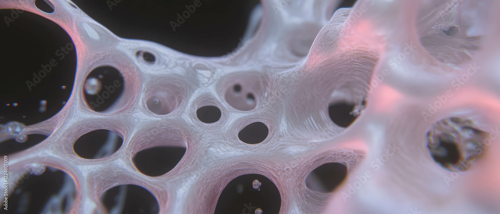 Poster Close-up view of intricate fractal texture showcasing macro details against a black background