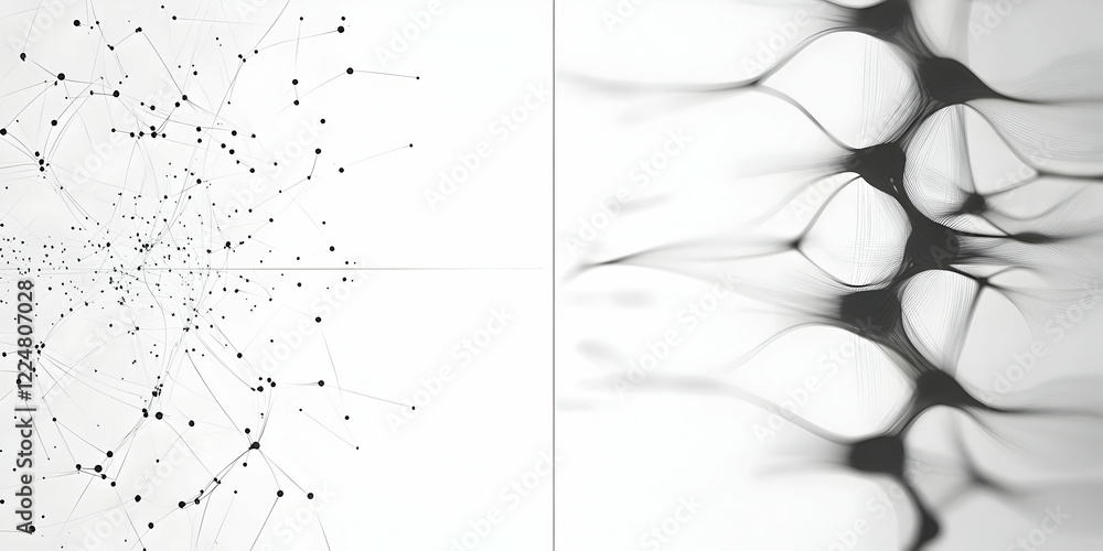 Poster Abstract Background Shows Network Connections and Flowing Lines with Subtle Gradients, Creating a Modern Design