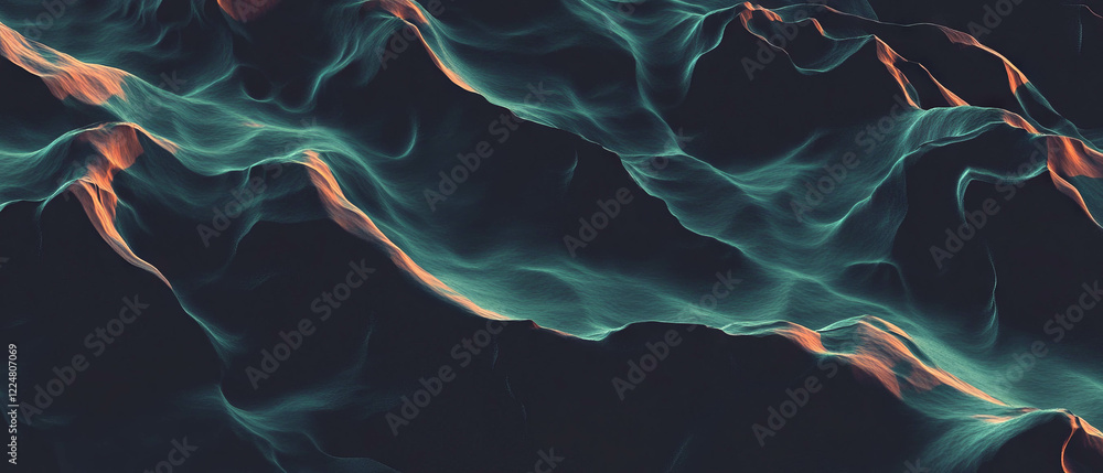 Poster fractal overlay texture creating a vibrant contrast against a dark background
