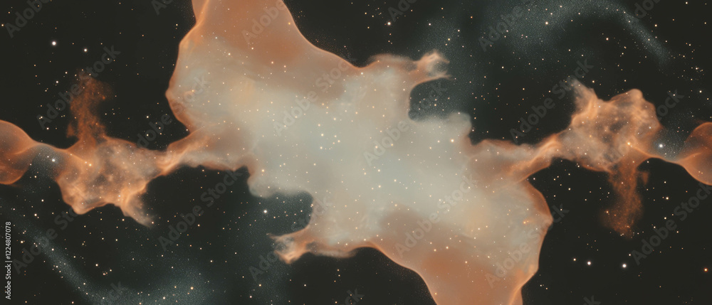 Poster exploration of fractal beauty with cosmic patterns in a dark space backdrop
