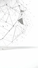 Abstract 3D Render of Interconnected Nodes and Lines on a White Background