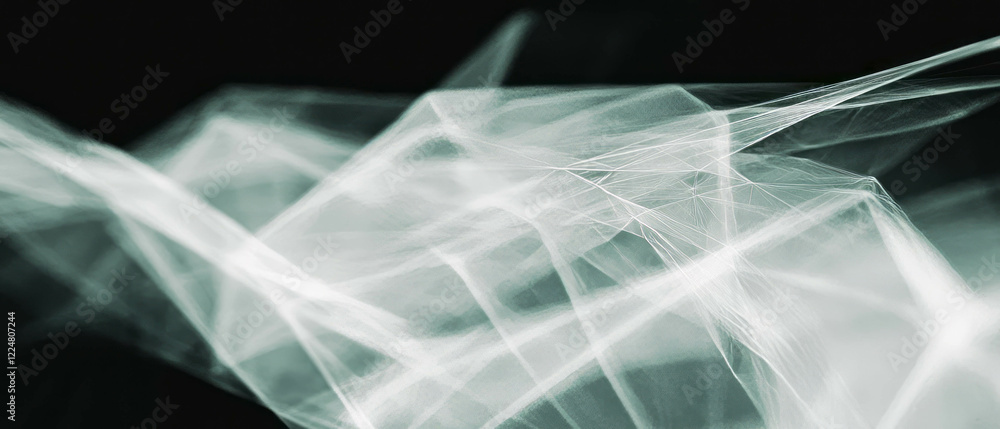 Poster Fractal overlay texture with geometric patterns in mathematical harmony on a dark background