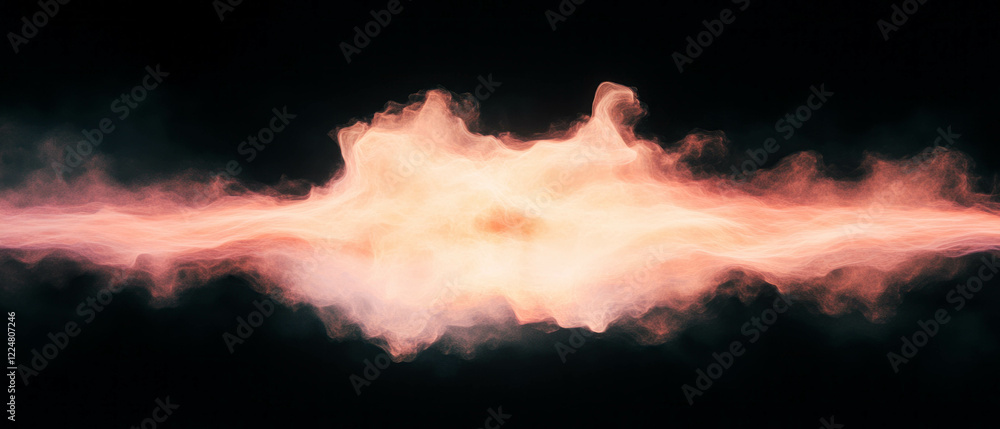 Poster Fractal texture with fiery colors and intense heat against a dark background