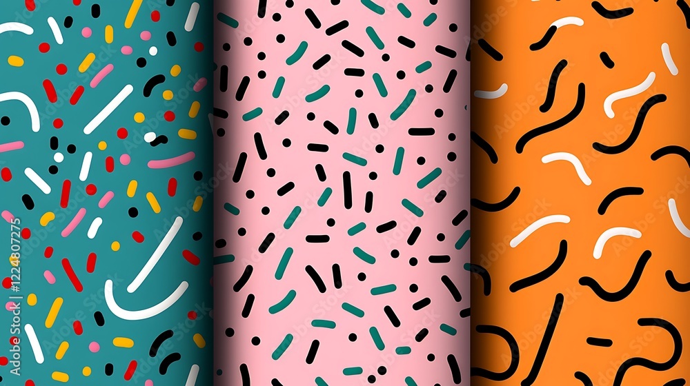 Poster colorful abstract background with playful shapes and patterns for creative designs and artistic proj