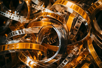 Tangled Strips of Film Create Abstract Patterns of Light and Shadow