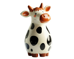 Fototapeta premium fun and whimsical cow themed milk bottle, perfect for adding charm to any kitchen. This playful design features glossy finish and distinctive black spots, making it eye catching decor piece