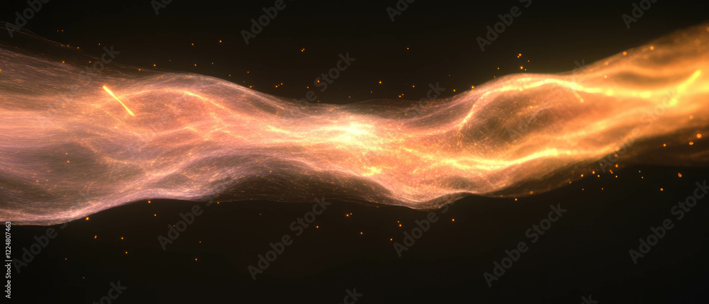 Poster fractal overlay texture with glowing effect in a dark, magical atmosphere