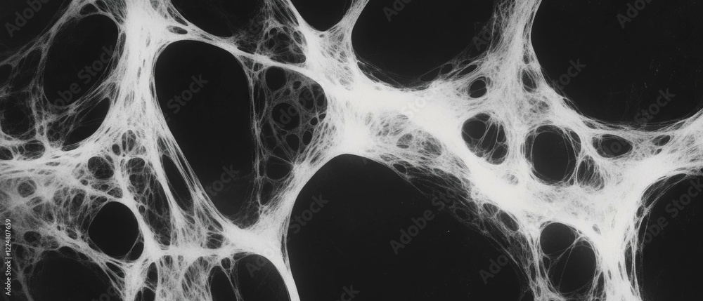 Aufkleber Intricate fractal overlay textures showcasing complex structures on black background