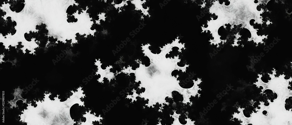 Poster fractal overlay texture featuring monochrome colors on a black background