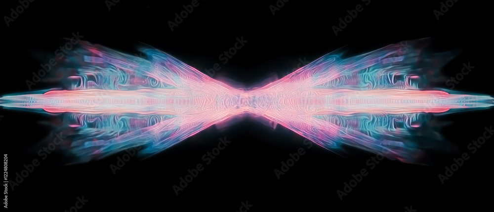 Poster Vibrant fractal overlay with psychedelic patterns and trippy visual effects on dark background