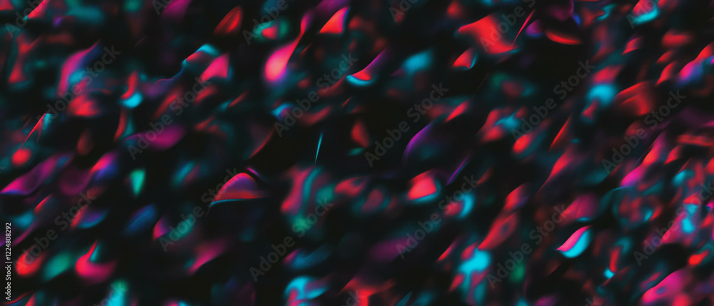 Poster Vibrant fractal overlay with psychedelic colors and trippy patterns against black background