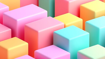 Obraz premium Colorful abstract blocks in pastel shades arranged in a playful pattern for vibrant design backgrounds