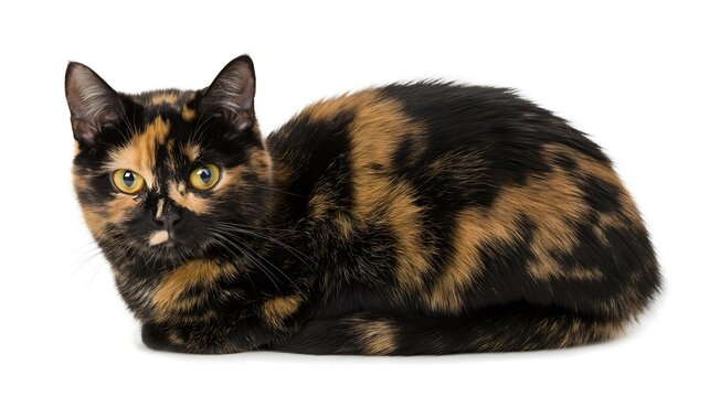 Friendly Sokoke Cat with Unique Marbled Coat, Playful and Adorable, Isolated on White Background, Perfect Stock Photo for Cat Lovers, Exotic Cats, and Pet Photography Projects