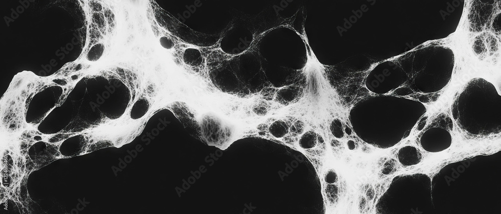 Poster Exploration of fractal texture with sharp edges and contrasting details in a dark setting